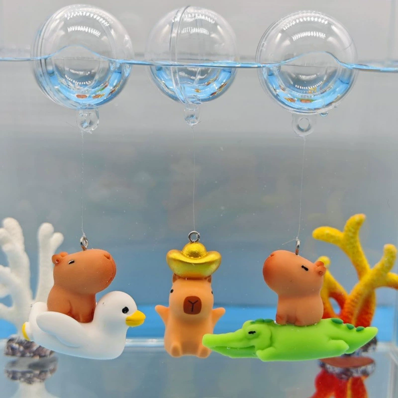 Ландшафтный дизайн аквариума, подвесной искусственный микроландшафт, милая кукла капибара, украшение, плавающие маленькие украшения