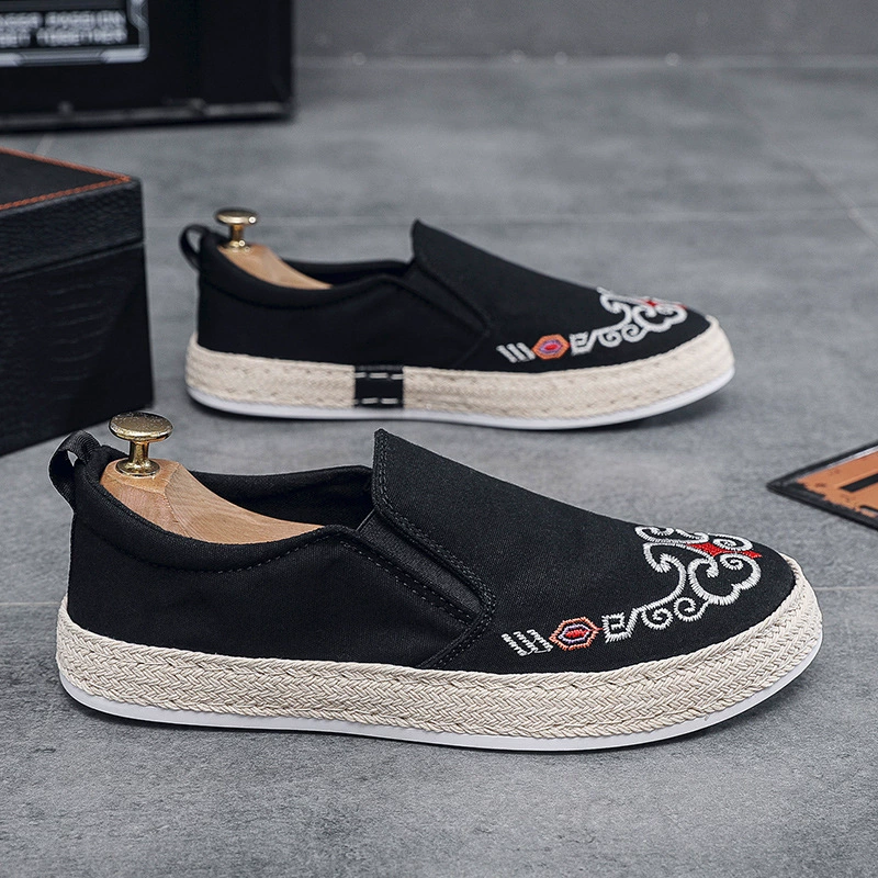Весной новая старая пекинская обувь из ткани повседневная одиночная обувь мужская обувь из холста нескользкая, дышащая и износостойкая рабочая обувь