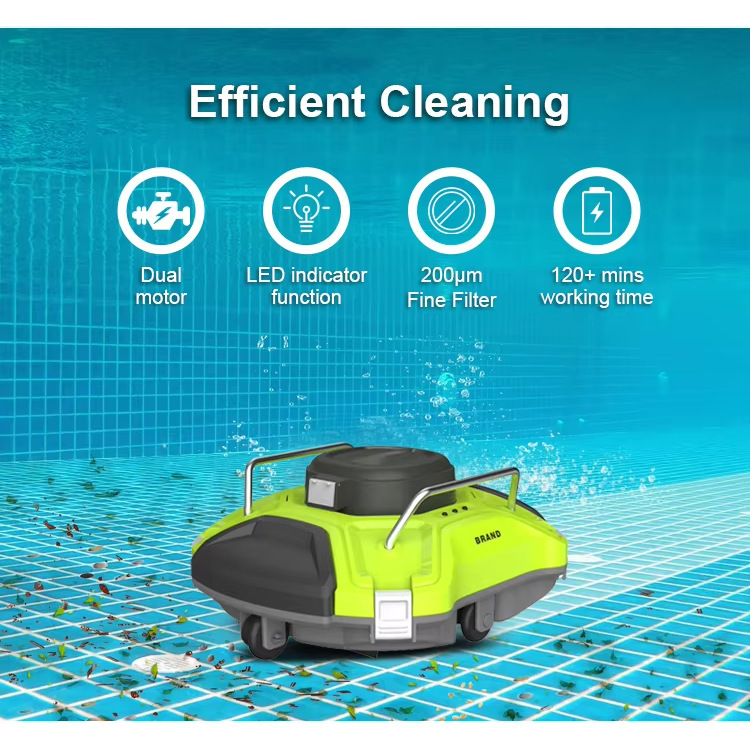 W001 Wireless Swimming Pool Robot Automatic Vacuum Cleaner Water Pool Vacuum Cleaning Machine Suitable for Above-Ground Swimming Pools