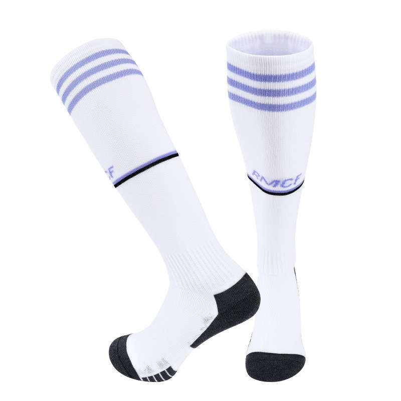 2223 新サッカーユニフォームロングソックススポーツ通気性ソックスバルセロナ/レアルマドリード/ドルトムント/マンチェスターシティホームタオルソックス|undefined