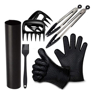 Cross-Border Barbecue Tool Combination Bear Claw Meat Separator Barbecue Mat Baking Butter Brush Food Clip Silicone Anti-Scalding Gloves
