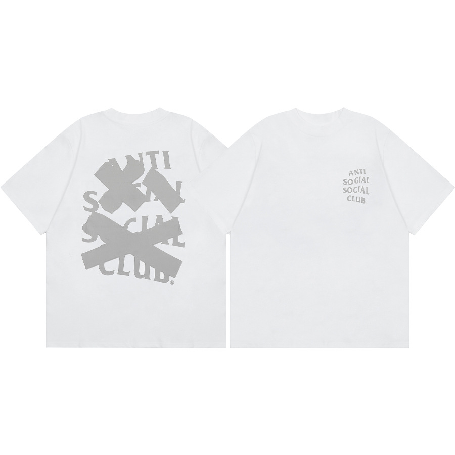 Diferencia de moneda del mercado ASSC CLUB fujiwaro Lightning serie impresa camiseta suelta de manga corta para hombres y mujeres