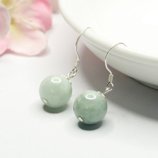 As soon as Yu S925 silver inlaid jade ear hook earrings jade ball earrings female manufacturers wholesale generation FC3081201