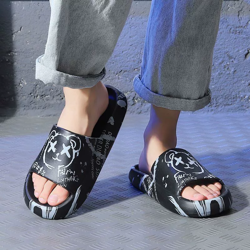 Модные нижние женские нескользящие парные крутые мужские тапочки оптом, толстые домашние тапочки на открытом воздухе, домашний интерьер, Тапочки для ванной комнаты