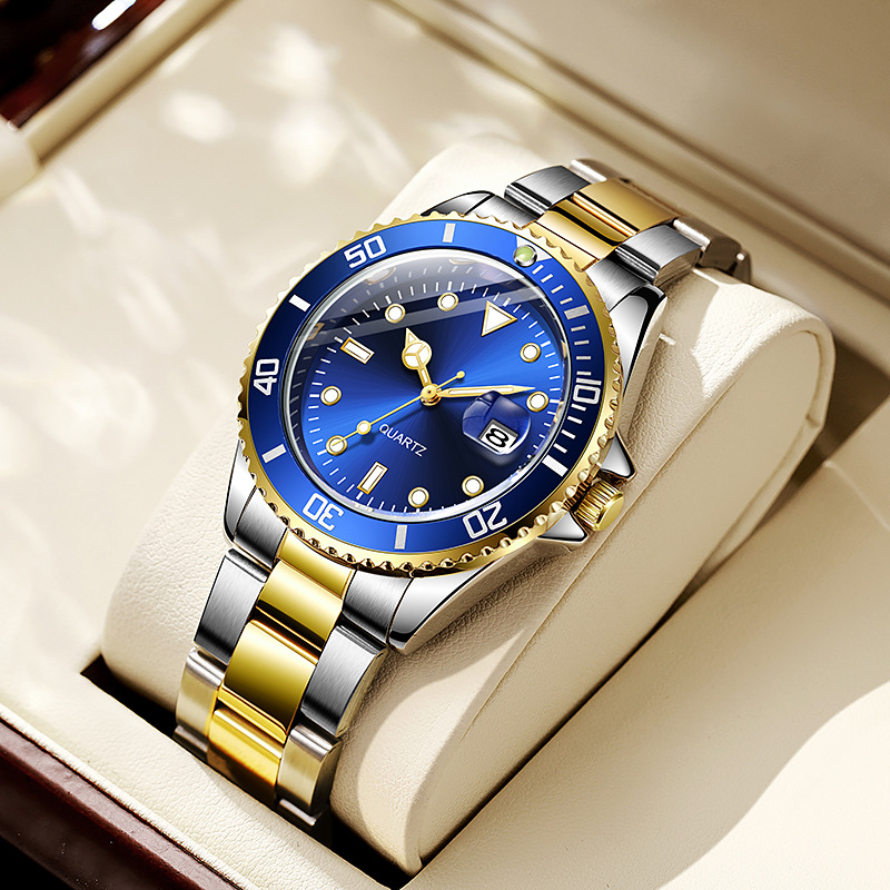 Cinta de acero azul dorado