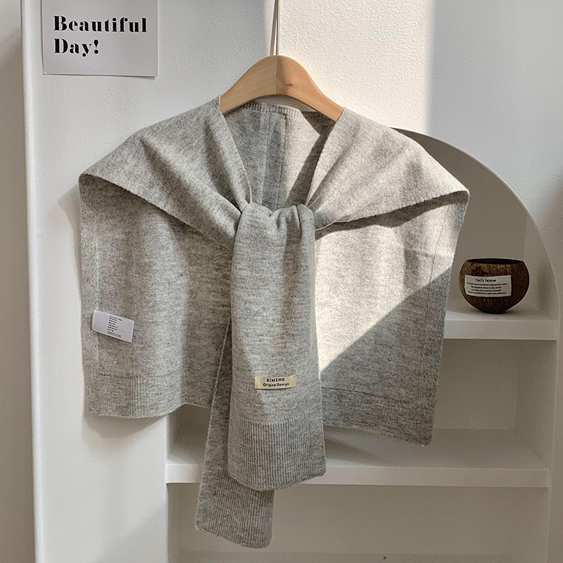 Challas de otoño de moda 2025 nuevo challas de punto de alta sensación de color sólido challas al por mayor