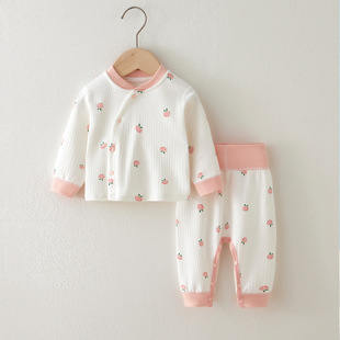 Newborn Baby's Autumn Clothes suit Pure Cotton Class A Boneless High Waist Belly Protecting Underwear Baby's Clothes Autumn Clothes Split
