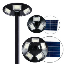 跨境LED圆形太阳能庭院灯 小区道路照明灯公园3米庭院灯厂家批发