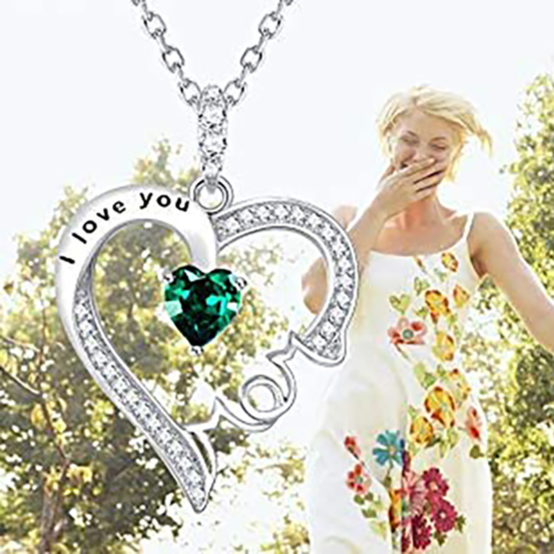Pendant Necklace Classification Ig Style Letter Heart Shape Copper Inlay Zircon Pendant Necklace