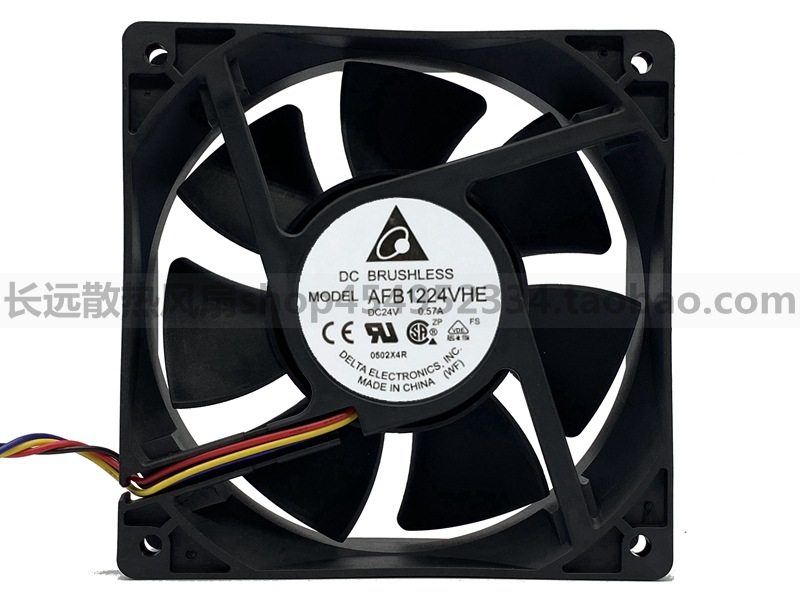 原装Delta台达AFB1224VHE 24V 0.57A 12cm12038变频器散热风扇4线