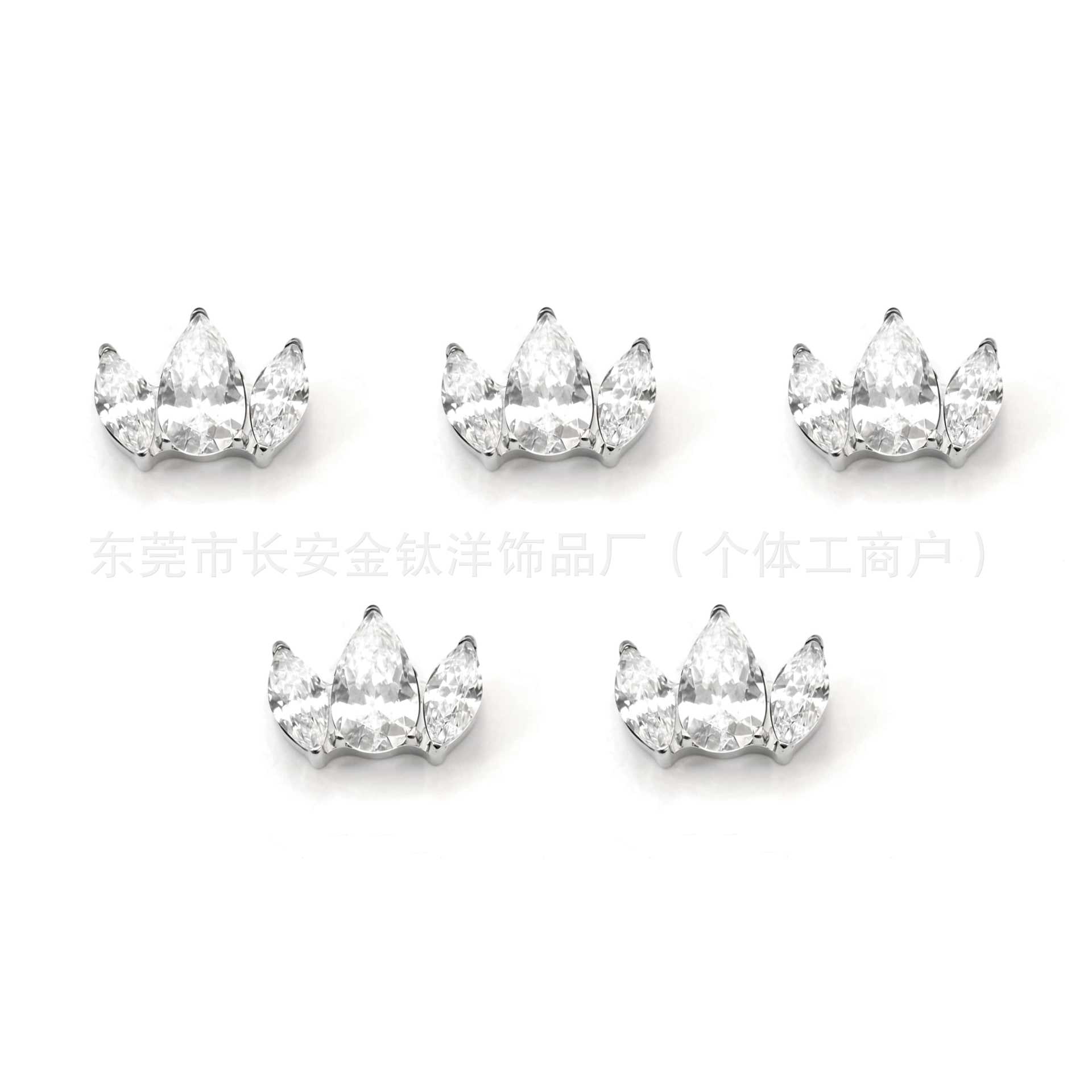 F136 Titanium Full Diamond Water Drop Marquise Zirconia Ear Studs Lip Studs Ear Bone Studs G23 Titanium Alloy Body Piercing Jewelry detail image 8