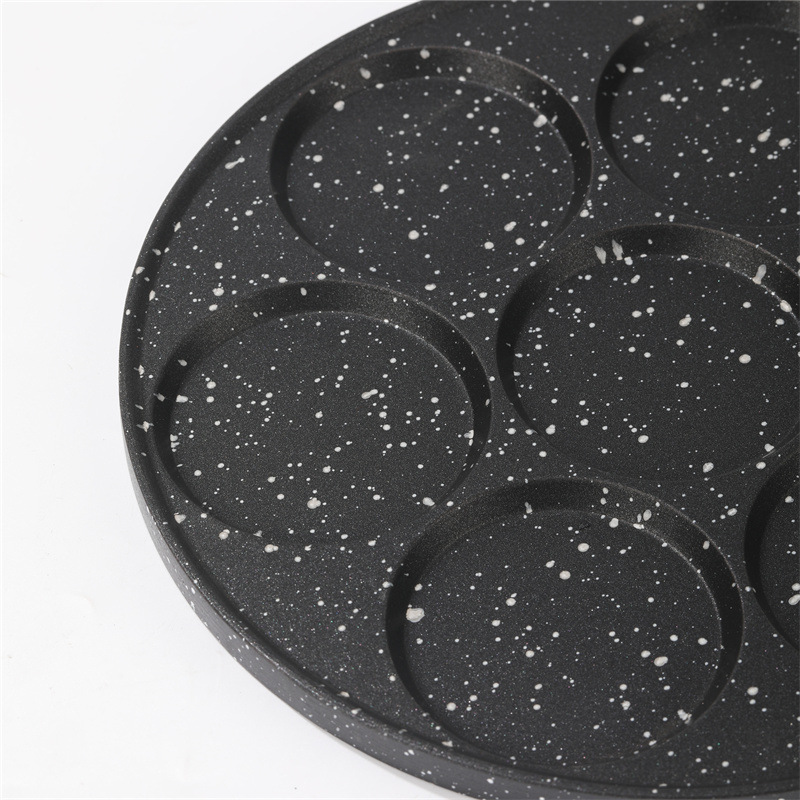 Fabricante de comercio exterior Sartén plano de siete orificios Sartén antiadherente para el desayuno Sartén para freír Olla para huevos Complemento alimenticio para bebés casero