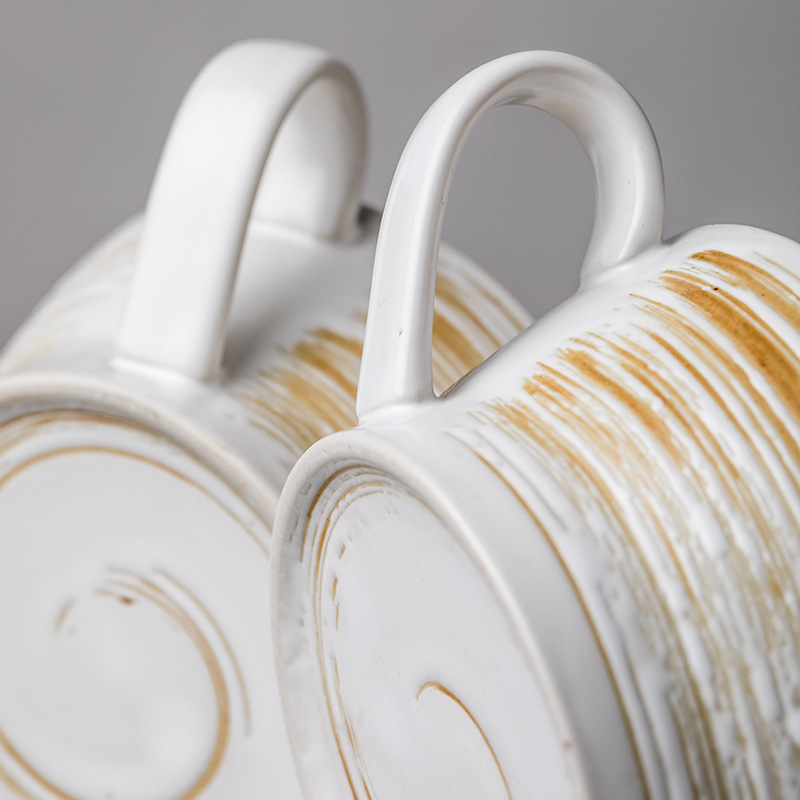 Viejos tiempos retro taza de avena de gran calibre taza de desayuno vintage taza de cerámica taza de cereales caseros taza de agua