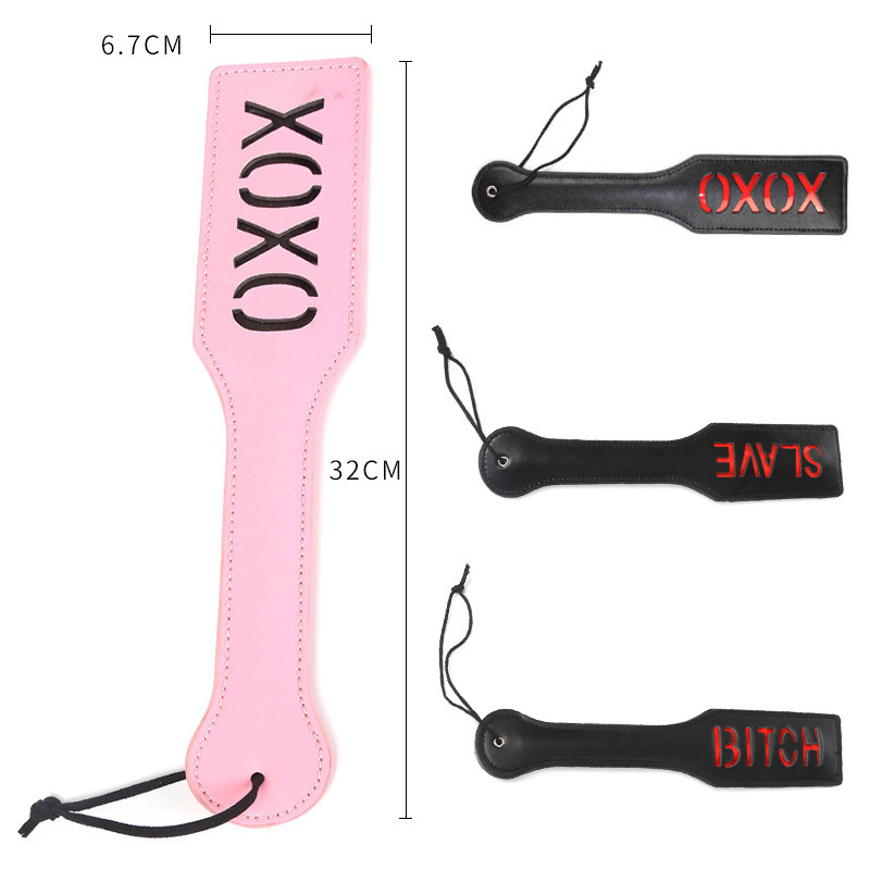 SM fun props racket xoxo leather letter leather racket sp slap tool punishment female slave training adult supplies
