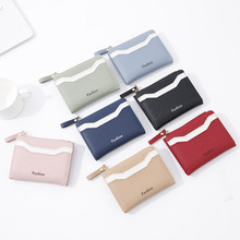 LENGRUI新款跨境韩版简约高级感女士钱包时尚拼接短款拉链多功能