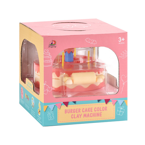 Cross-border new product colored mud toys children's educational early education toys simulated colored mud burger machine DIY toy set