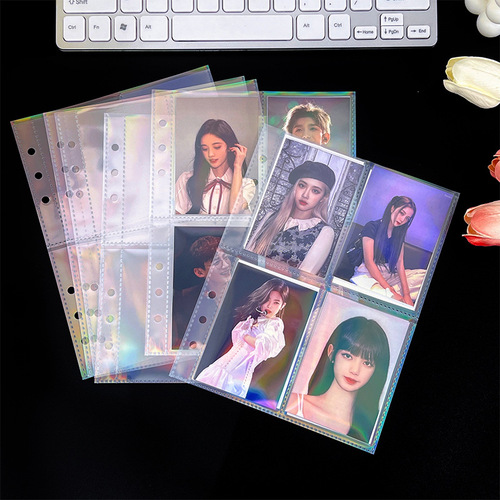 a4 transparent nine-square grid loose-leaf game card book idol support 3-inch photo storage book a5 photo album replacement core card page