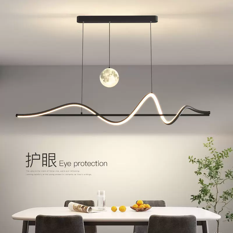 餐厅吊灯简约现代饭厅吧台灯具2025年新款北欧创意长条餐厅吊灯具