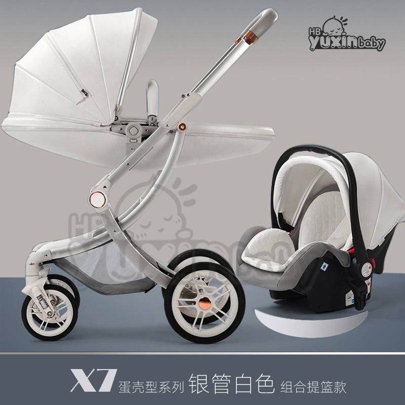 Baby Stroller Set, Convertible to Sit and Lie Down, Two-Way Folding, High-View Design, Lightweight Foldable Stroller for Newborns and Infants