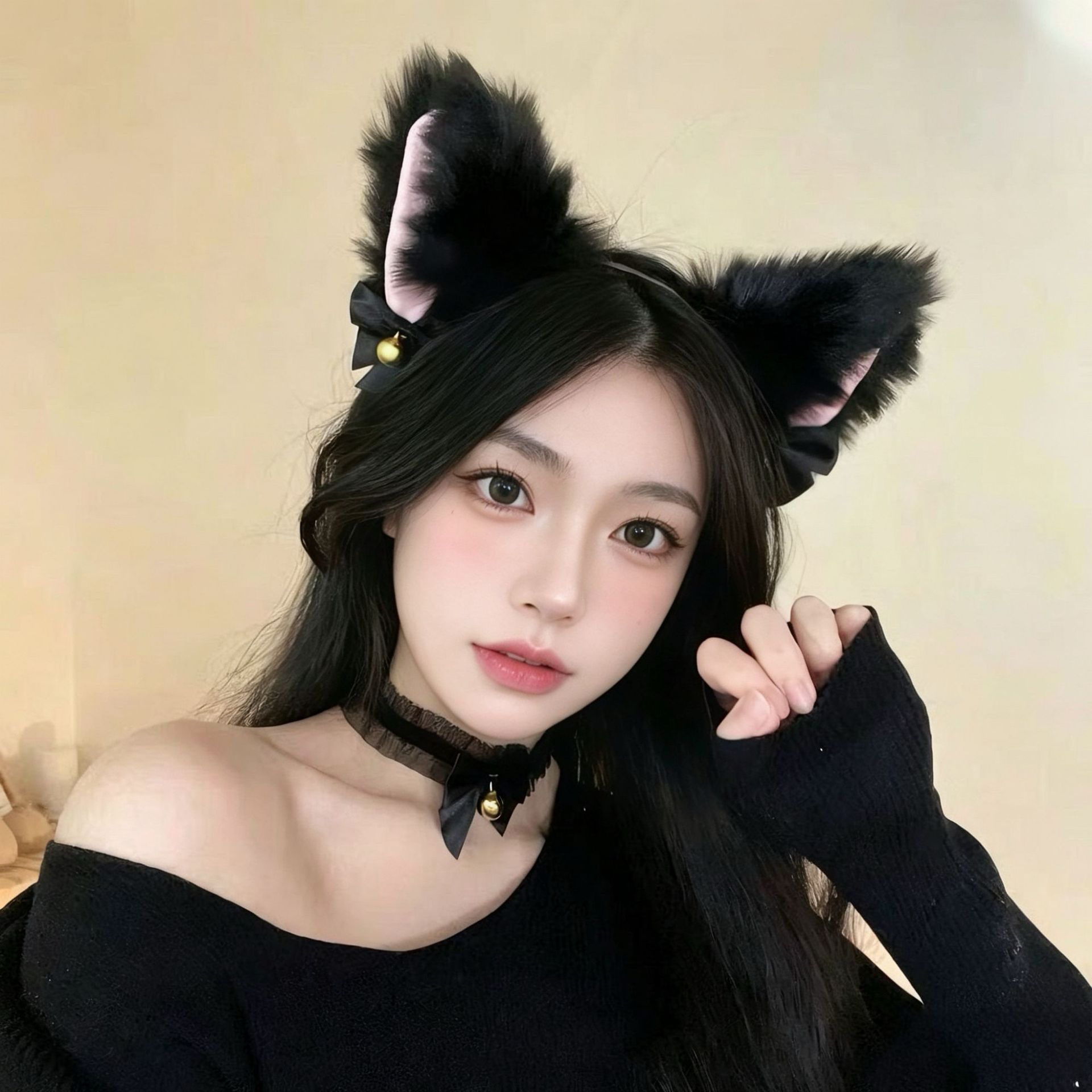 (カチューシャ + 首輪) 猫耳鈴カチューシャ女小野にゃんこさんのカチューシャが新年を迎えます。