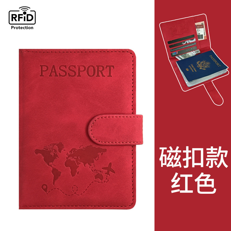 跨境爆款皮套护照夹现货pu皮RFID护照包多功能可放SIM卡证件包|undefined
