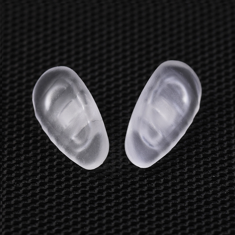 眼鏡硅膠鼻托波紋防滑擰螺絲托葉柔軟瓜子型不分左右凹凸槽防滑