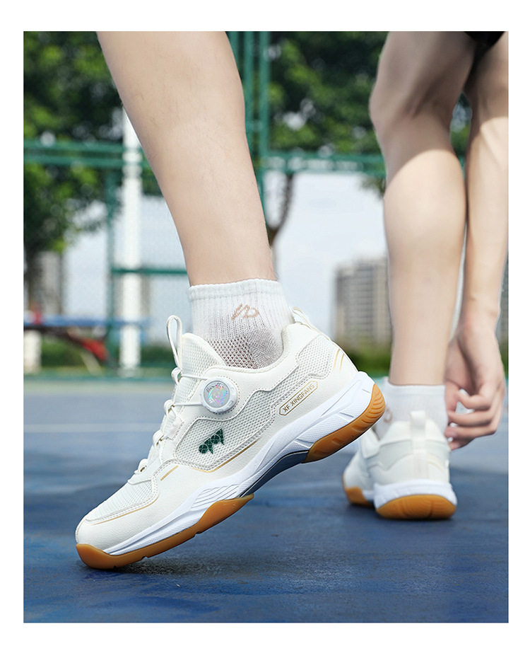 Giày cầu lông chuyên nghiệp unisex thi đấu và tập luyện, chống mài mòn, bám sân, giảm chấn, đế bằng — Bạch Phấn Nguyệt 8213XF, Màu be 8213XF, Phấn mây 8299HLL, Trắng xám 8213XF chi tiết 14
