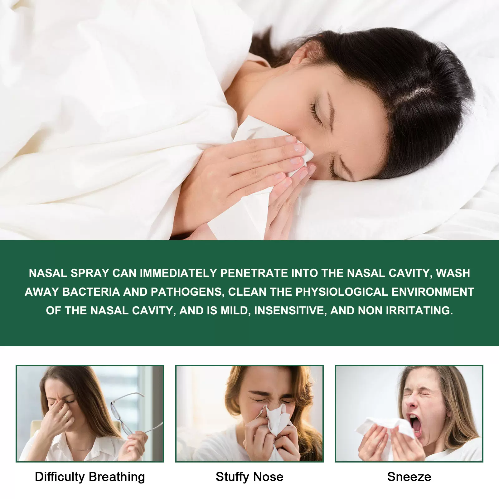 跨境热销BOOMON清肺喷雾缓解鼻塞流涕鼻部不适鼻腔清洁护理喷雾