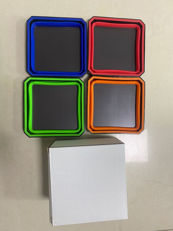 彩色方形硅胶可折叠磁性零件托盘强磁款五金工具零件盒硅胶工具盘|undefined