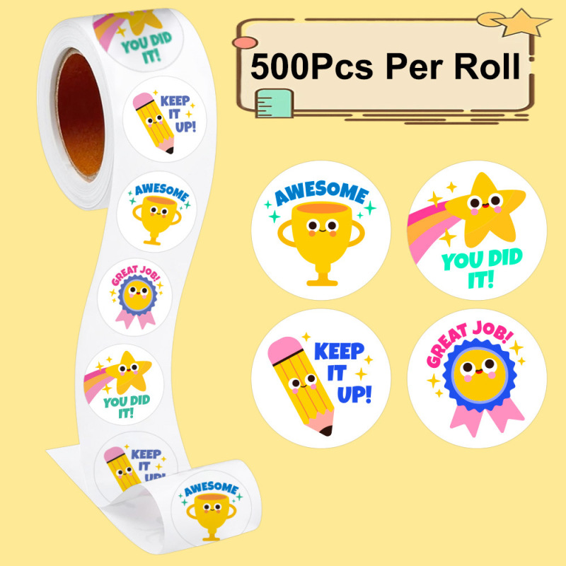 500 sheets/roll roll roll paste cross-border hot tape cartoon stars reward hand account material envelope DIY seal paste 500 sheets/roll roll roll paste cross-border hot tape cartoon stars reward hand account material envelope DIY seal paste