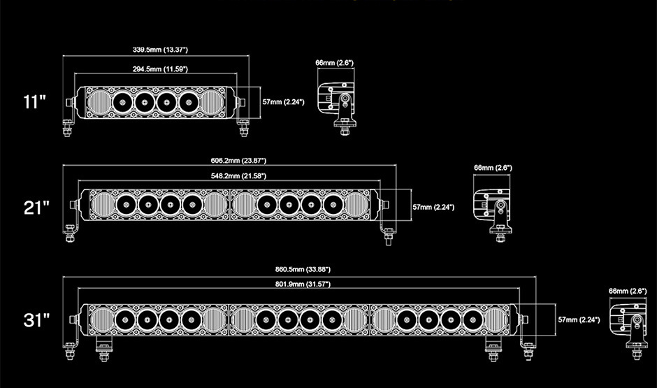 Cn360 63 Models of Long Off-Road Vehicle Led Work Lights High-Power Spotlights 11 Inches 21inch 31inch Surround Backlight