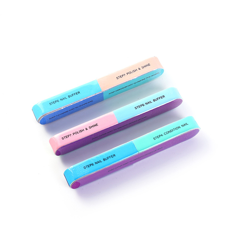 Factory Direct Supply Double-Sided Printed Nail File Bar EVA Seven-Sided Nail Art Tool Multi-Faceted Nail Shaping and Polishing Bar