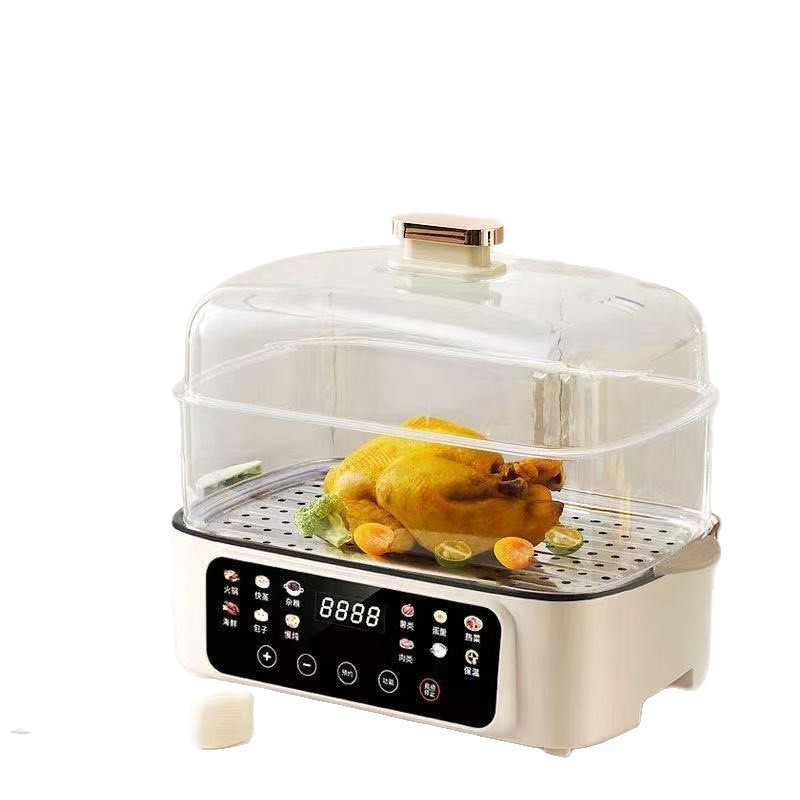 蒸し、煮、燻製が一体となった折りたたみ式朝食電気調理器、家庭用電気蒸し器、三層多機能電気蒸し器|undefined