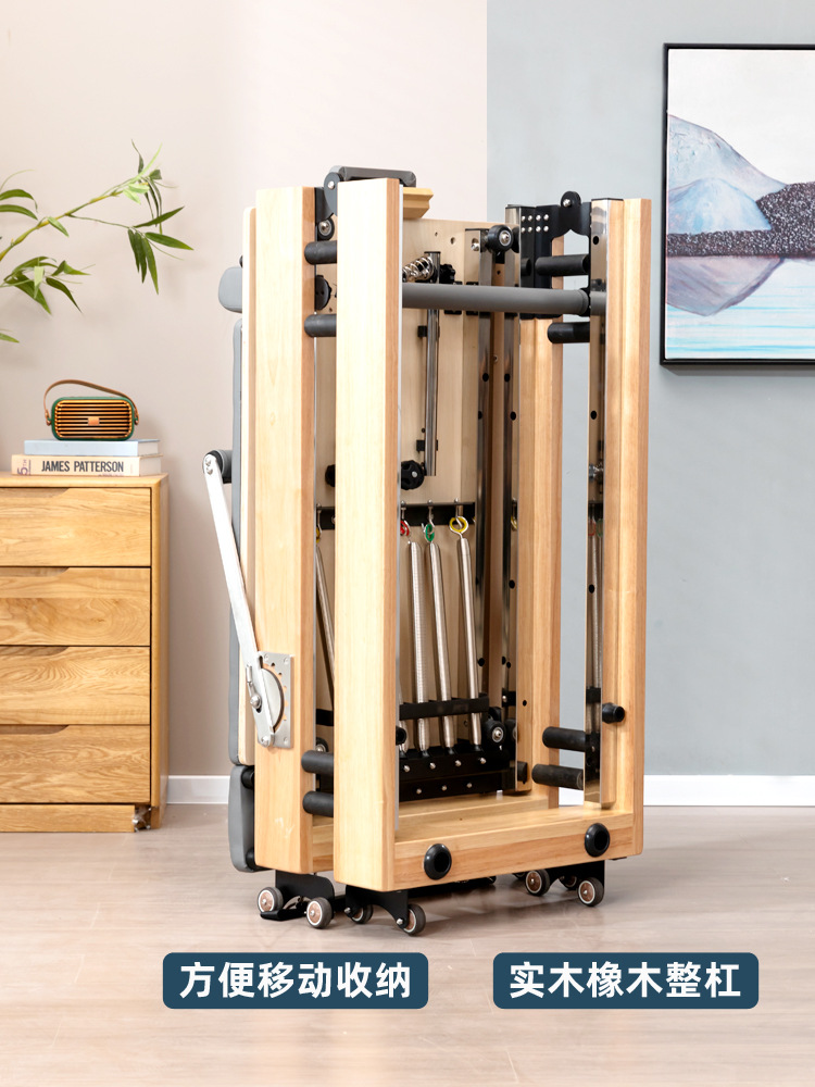 Pilates cama de núcleo plegable equipo grande de madera maciza roble comerciante hogar estudio de yoga entrenamiento personal equipo de modelado de mujeres
