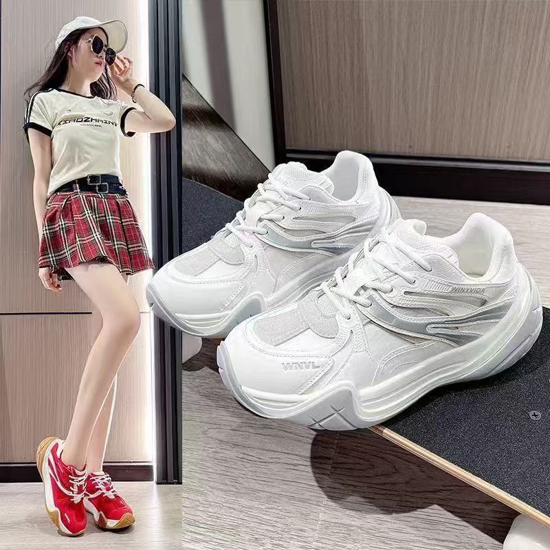 2025 Autumn New Fashionable Dad For Women, Thick Sole, Height Increasing, Lightweight, Comfortable, Versatile, Sports_vogvips.com