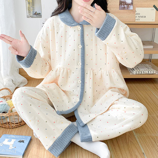 Air Cotton Moon Clothing Winter Thick Warm Pregnant Women's Pajamas Postpartum Maternal Nursing Pajamas