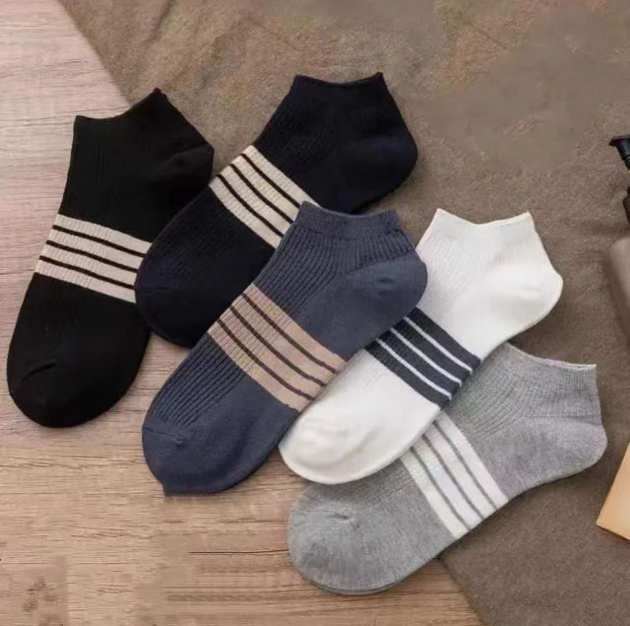 10 Pairs Of Black, White And Gray Boat Socks Wholesale Socks Socks Cheap Socks_voghion.com