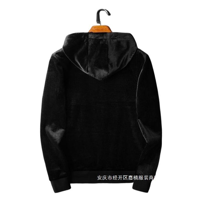 새로운 가을과 겨울 후드 캐주얼 스포츠 세트 골든 벨벳 투피스 남성복 느슨한 남성 재고