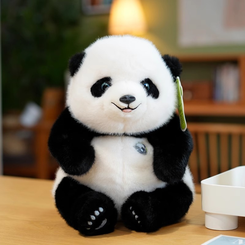 Venta al por mayor lindo mono panda peluche muñeca muñeca sosteniendo almohada para dormir regalo de cumpleaños para niñas