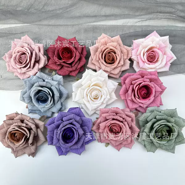 Manta Rose European-style Artificial Flower Single-head Artificial Flower Hairpin Hair Accessories DIY Headwear Duckbill Clip Side Clip