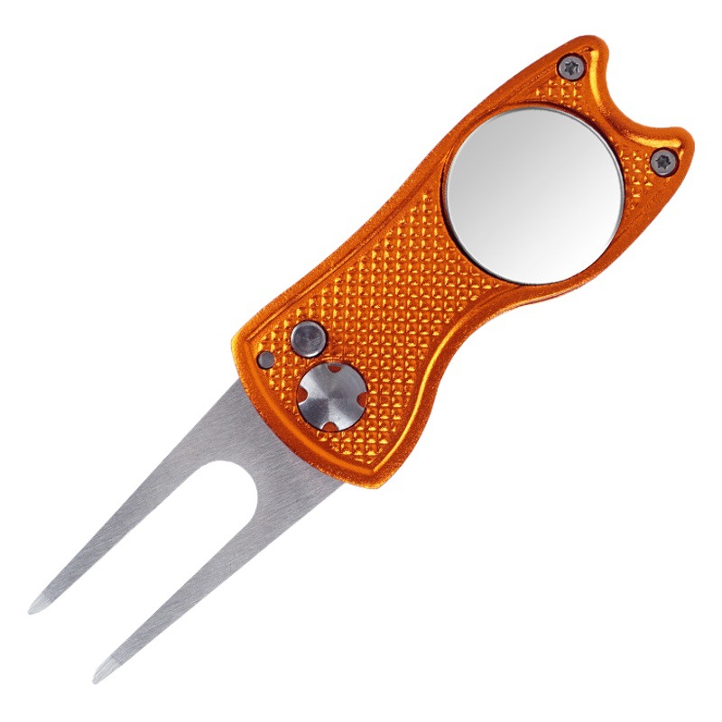 Spot Putting Fork Golf Fork Folding Metal Aluminum Handle Spring Ball Fork Tool Gift Lawn Trimming Accessories