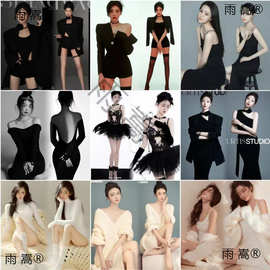 新款影楼拍照情绪肖像写真时尚简约氛围感女孩私房艺术照摄影服装