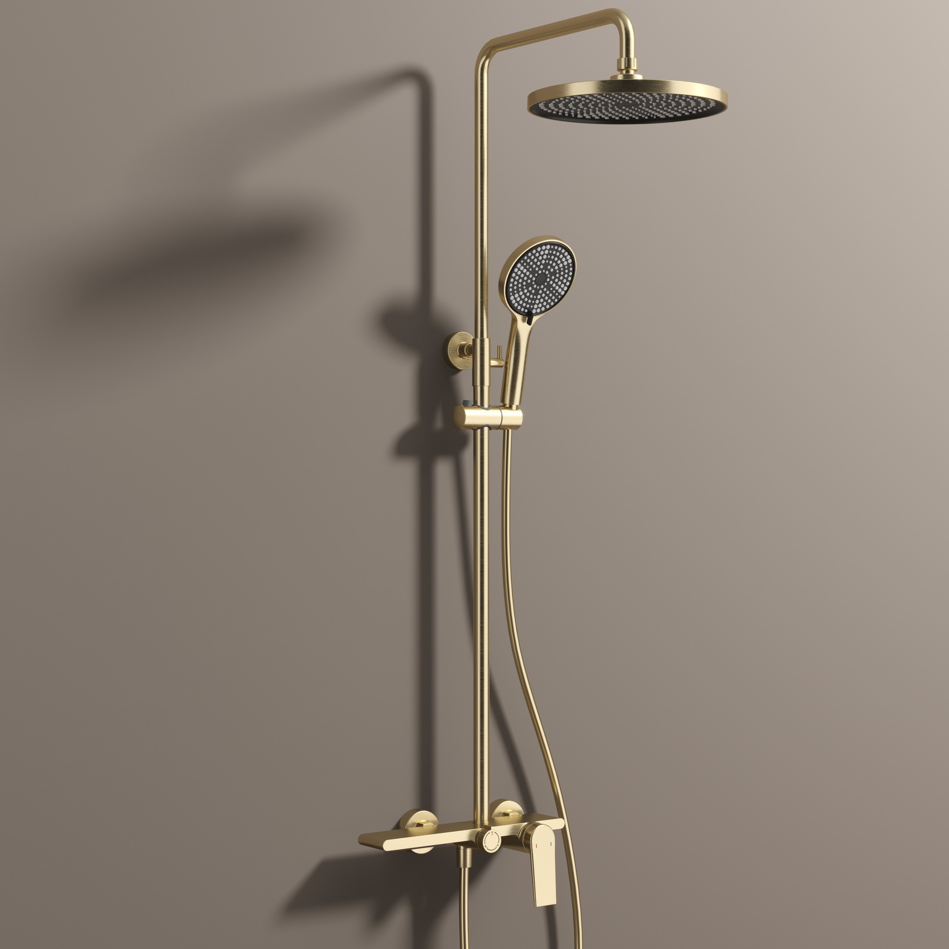 Oro cepillado de tres velocidades plano cuadrado