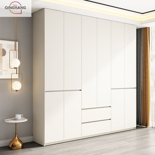 [4462 people's collection] ENF grade solid wood European pine board wardrobe in stock handle-free new modern simple bedroom
