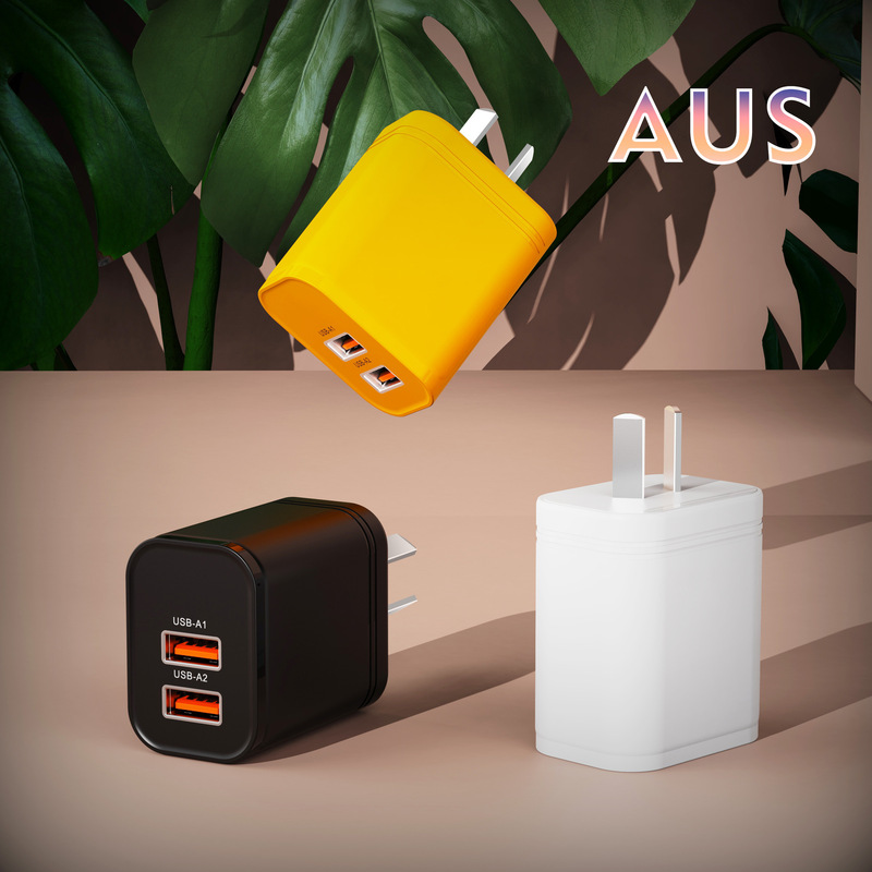 New Private Model Dual USB Fast Charger with 2 Ports, Fast Charging 5V-2.A, Multi-Interface, European and American Standards