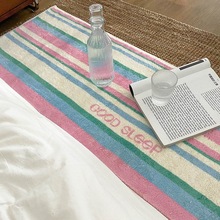 ins风简约线条家用卧室床边毯房屋改造装饰地毯加厚床尾长条地垫