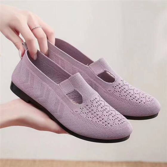 Spring, summer and autumn fly woven breathable women's shoes old Beijing cloth shoes flat pedal fashion casual shoes a generation of hair