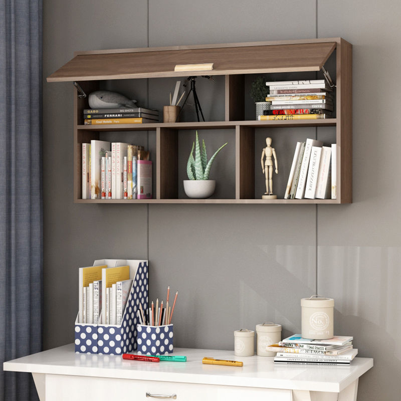 墙上置物架墙壁储物柜子壁挂收纳吊柜卧室壁柜简约实木书架厂批发