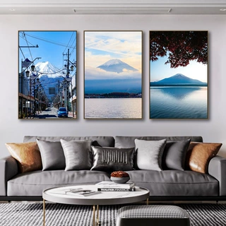 日本富士山装饰画日式寿司店居酒屋挂画日本料理店餐厅风景壁画