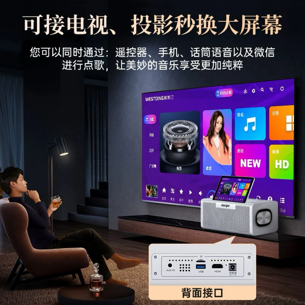 Ventas más populares en el extranjero de la nueva generación de karaoke doméstico inteligente pantalla táctil todo-en - uno con pantalla de lanzamiento Bluetooth escaneo de códigos fabricantes de canciones